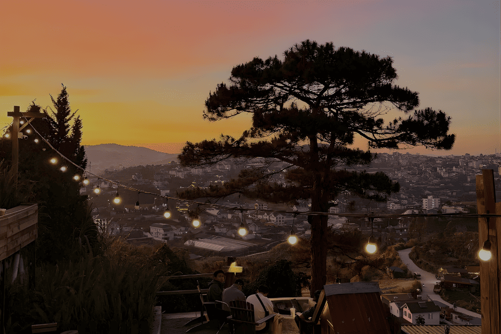 Góc Của Tùng là quán cà phê lý tưởng để ngắm hoàng hôn và thành phố Đà Lạt từ trên cao (Nguồn: Thần Thoại - Google Map)